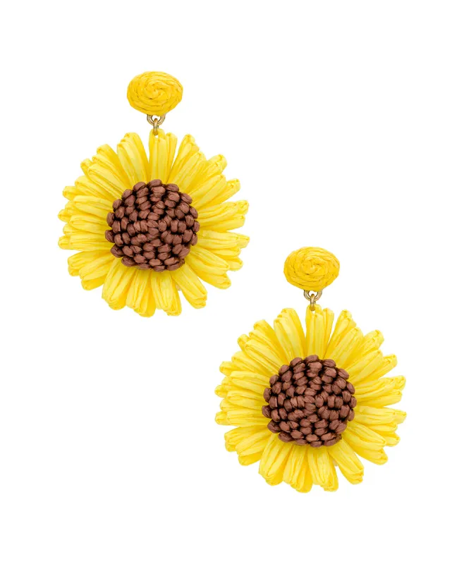Sunflower Earrings - Raffia Collection made by Patricia Nash