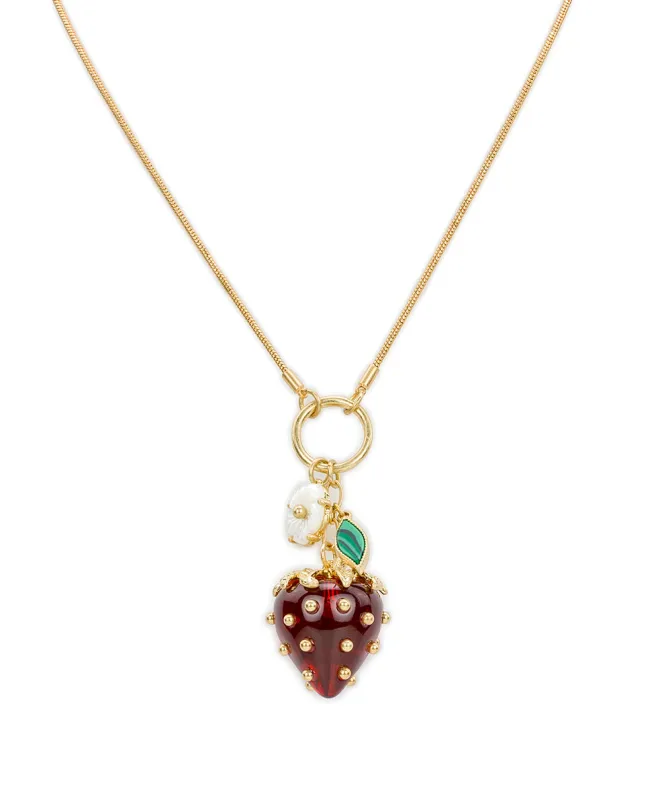 Strawberry Pendant Necklace - Resin Strawberry Collection made by Patricia Nash