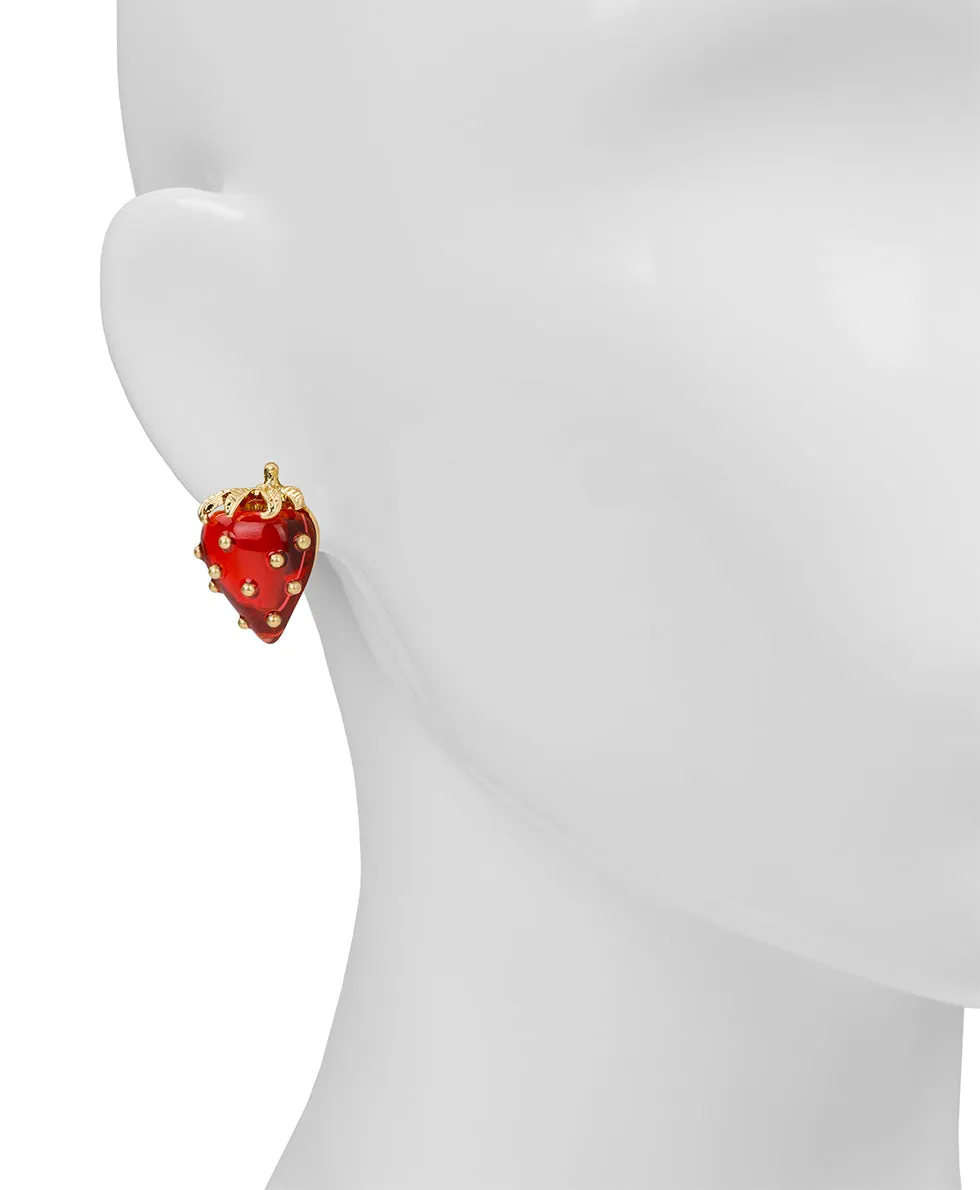 Strawberry Button Post Earrings - Resin Strawberry Collection sold by Patricia Nash product image thumbnail 2