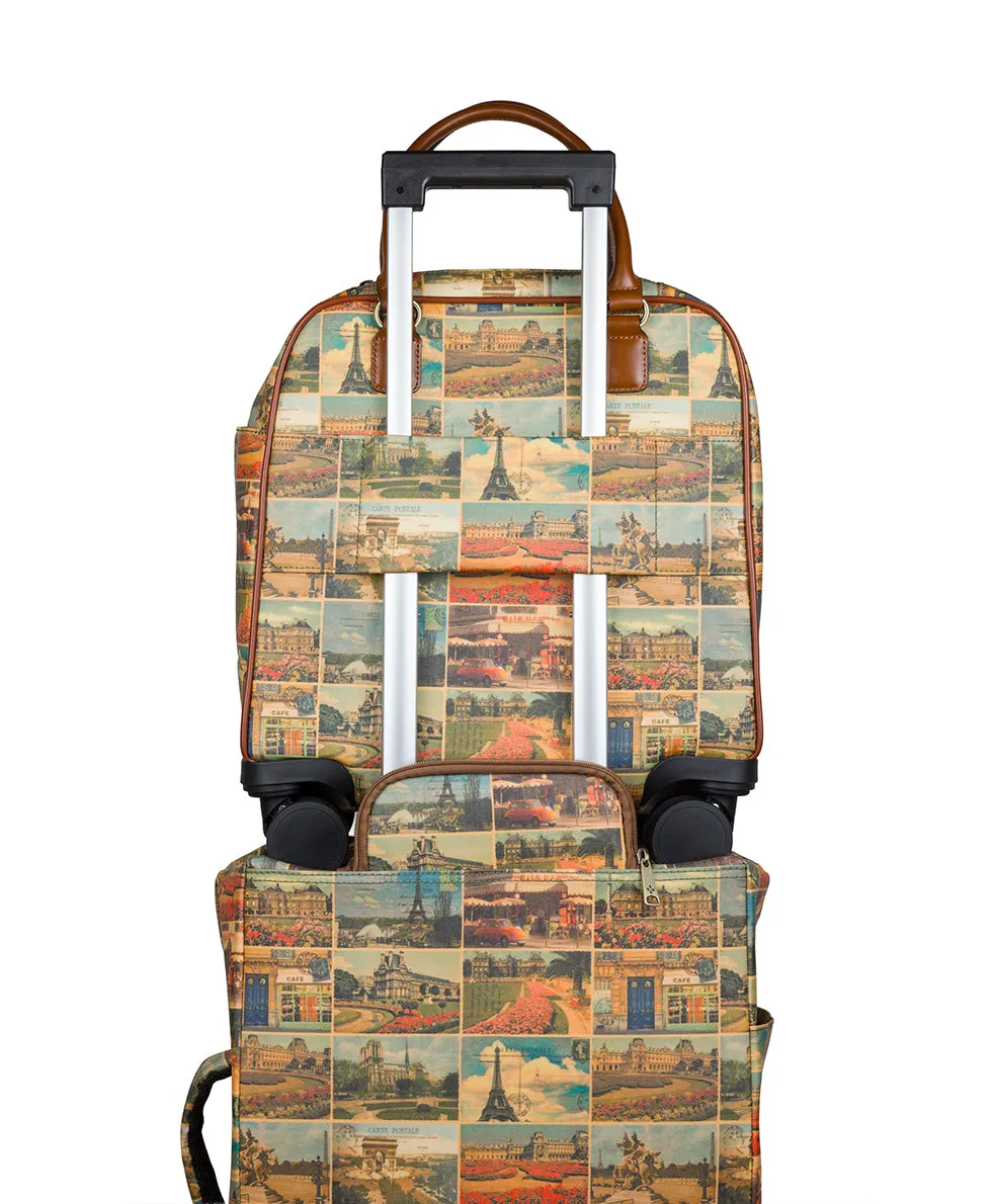 Cagliari Roller Duffel - Patina Coated Linen Canvas - Postcards From Paris sold by Patricia Nash product image thumbnail 5