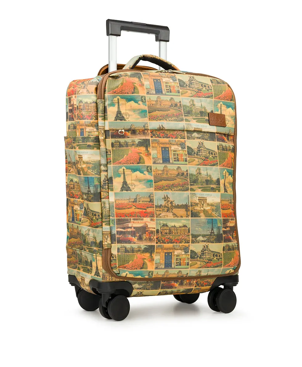 Cagliari Roller Duffel - Patina Coated Linen Canvas - Postcards From Paris sold by Patricia Nash product image thumbnail 3