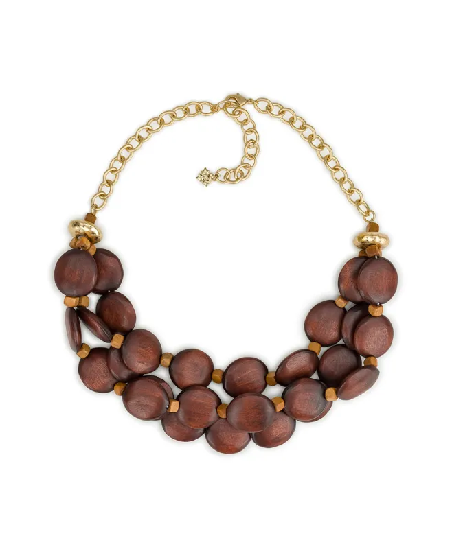 3 Strand Wooden Bead Necklace - Wood Butterfly Collection made by Patricia Nash