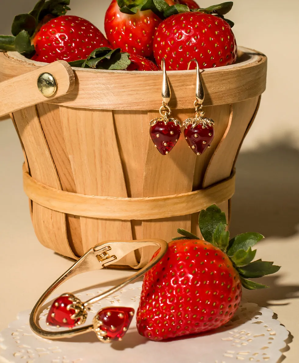 Strawberry Wire Drop Earrings - Resin Strawberry Collection sold by Patricia Nash product image thumbnail 3