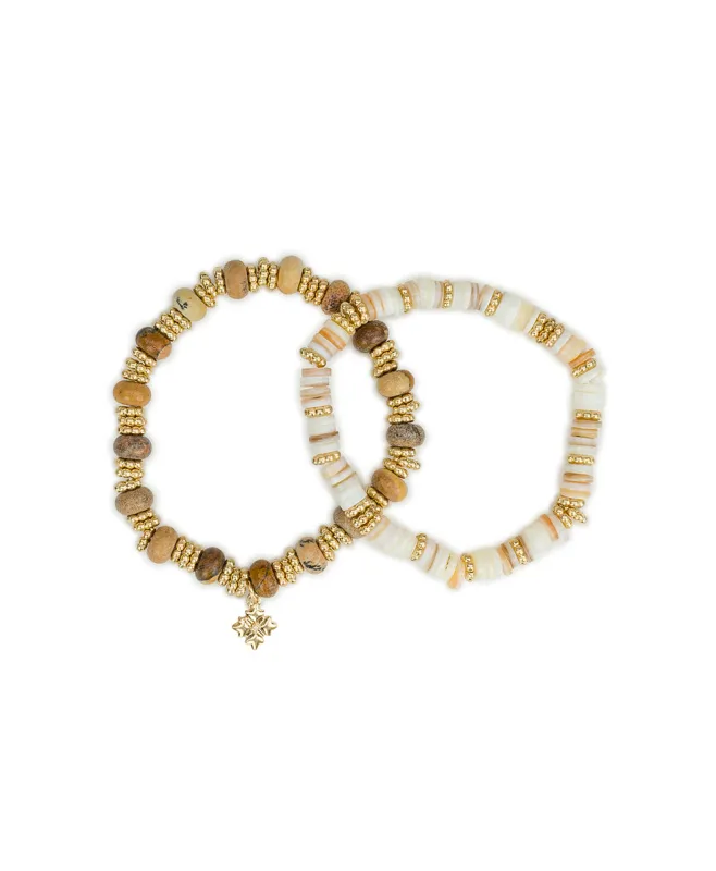 Stretch Bracelet Set - Wood Butterfly Collection made by Patricia Nash