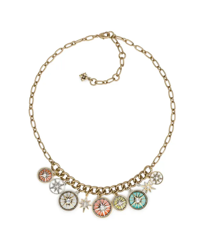 Charm Necklace - Colored Compass Collection made by Patricia Nash