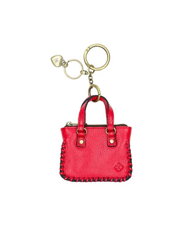 Micro Brenna Bag Charm - Rugged Natural Grain Leather made by Patricia Nash