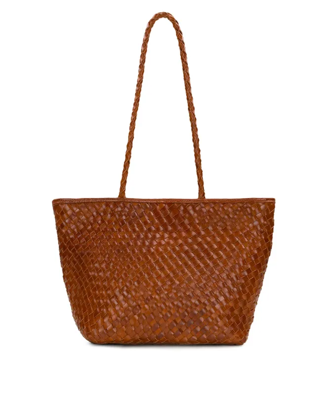 Olivia Satchel Tote - Hand Stained Woven made by Patricia Nash