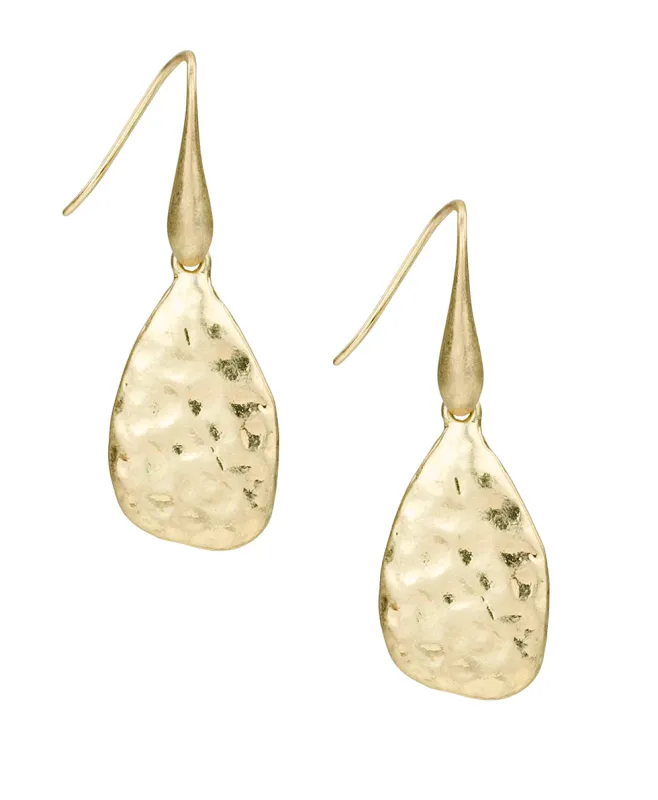 Tear Drop Earrings - Hammered Ring Collection made by Patricia Nash