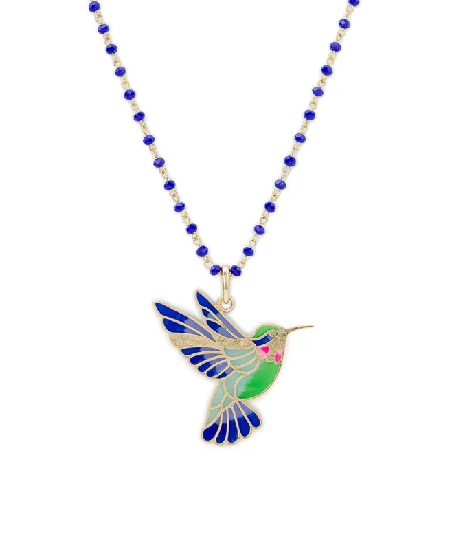 Large Hummingbird Pendant - Enamel Hummingbird Collection made by Patricia Nash