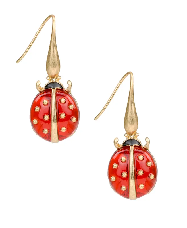 Ladybug Wire Drop Earrings - Ladybug Collection made by Patricia Nash