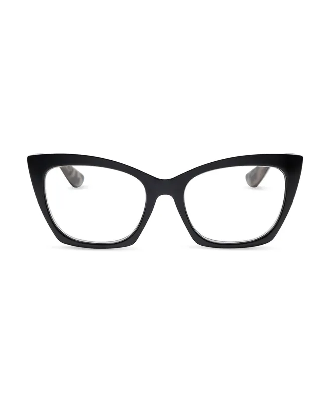 Zadie Reader Glasses - Black/Cookies and Cream made by Patricia Nash