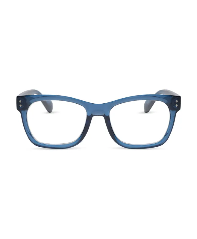 Joan Reader Glasses - Strawberry/Denim made by Patricia Nash