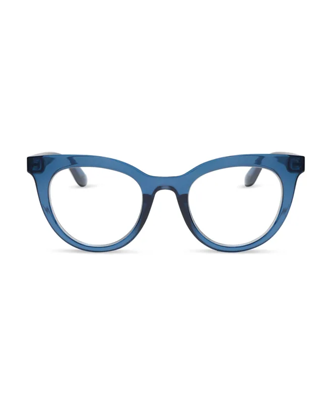 Gillian Reader Glasses - Strawberry/Denim made by Patricia Nash