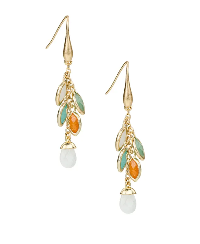Multi Charm Dangle Earrings - Semi Precious Stone Collection made by Patricia Nash