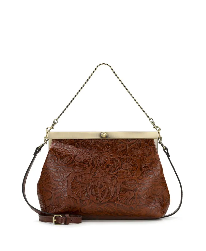 Vilaine Frame | Brazilian Supple Tooled | Cognac made by Patricia Nash