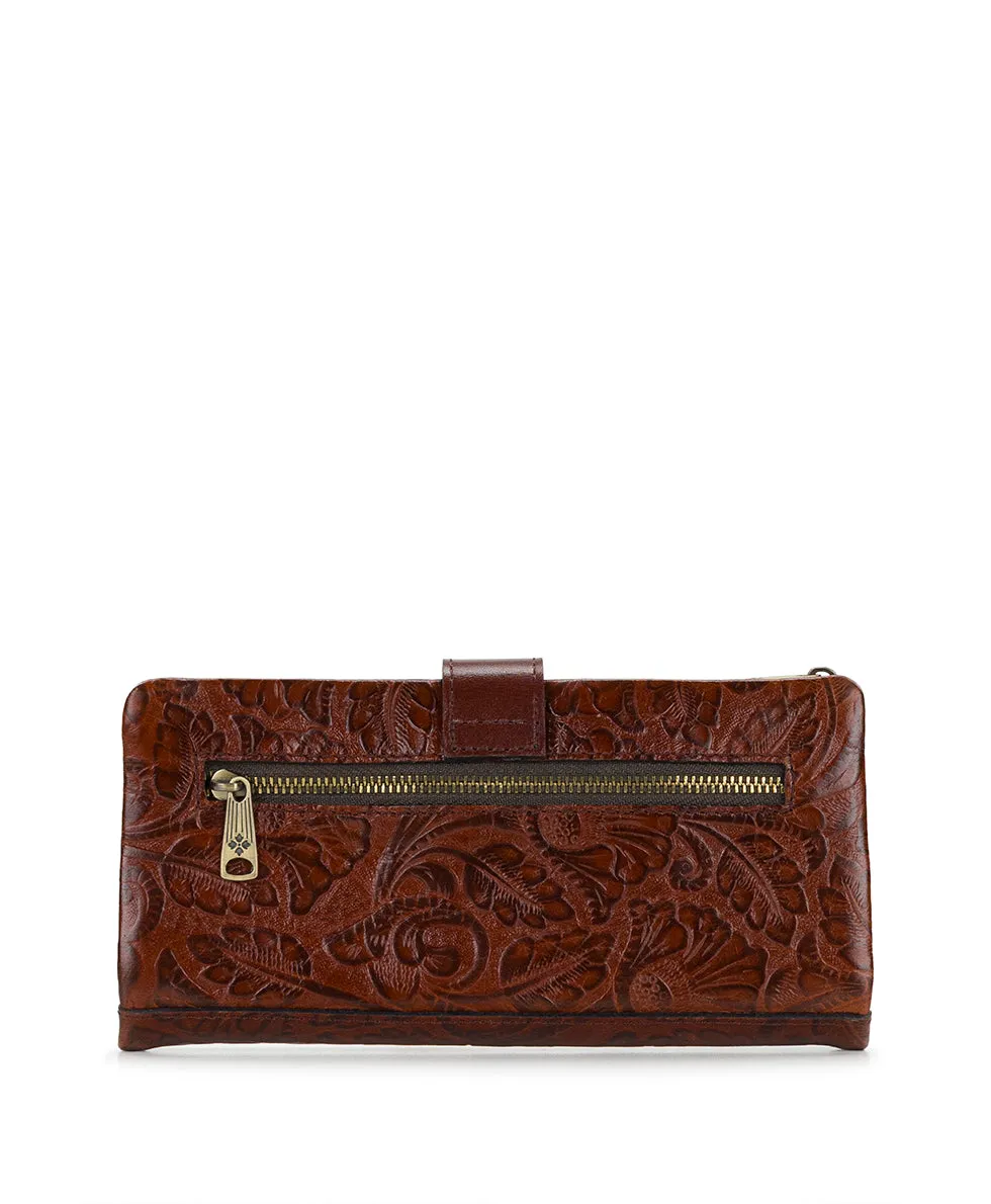 Annesley Wristlet | Brazilian Supple Tooled | Cognac sold by Patricia Nash product image thumbnail 2