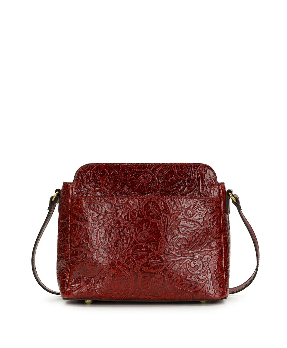 Ithaca Crossbody | Brazilian Supple Tooled | Red sold by Patricia Nash product image thumbnail 2
