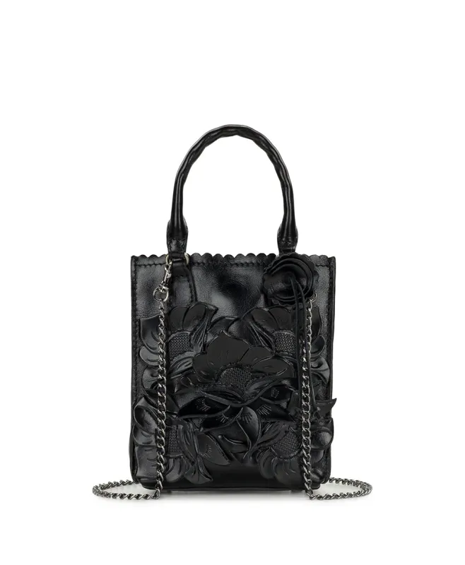 Noella Tote Crossbody  | Cavo Tooled Applique | Distressed Black made by Patricia Nash