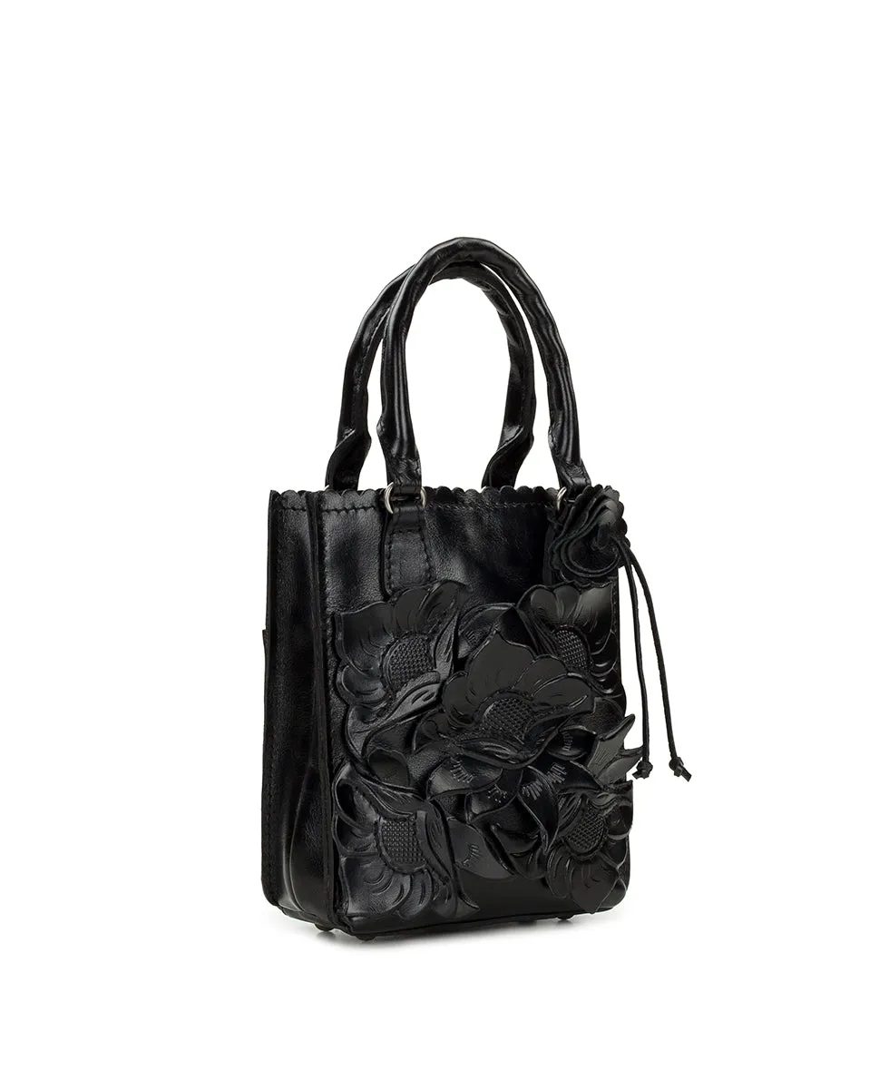 Noella Tote Crossbody | Cavo Tooled Applique | Distressed Black sold by Patricia Nash product image thumbnail 3