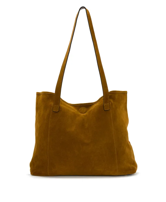 Elise Tote | Suede Leather | Cognac made by Patricia Nash