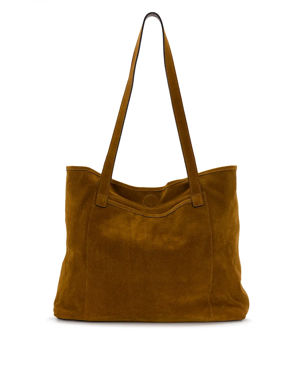 Elise Tote | Suede Leather | Cognac sold by Patricia Nash product image thumbnail 3