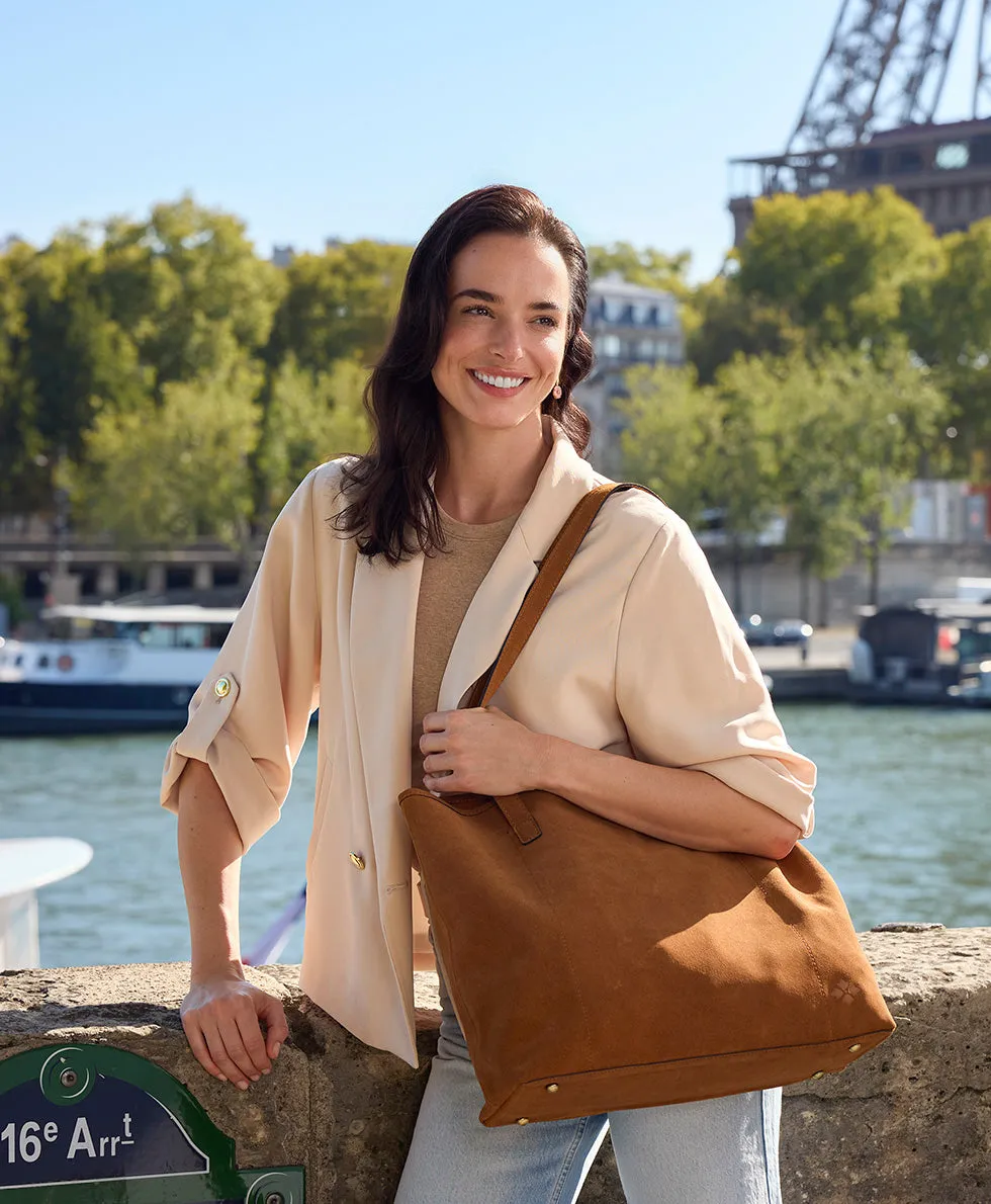 Elise Tote | Suede Leather | Cognac sold by Patricia Nash product image thumbnail 2