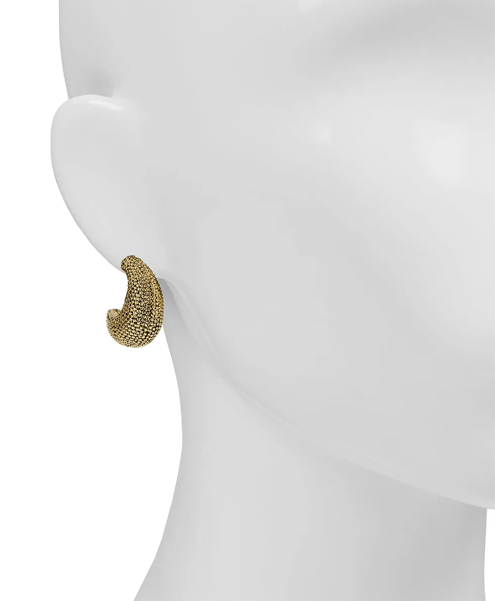 J Hoop Earrings | Caviar Collection | Antique Gold sold by Patricia Nash product image thumbnail 2