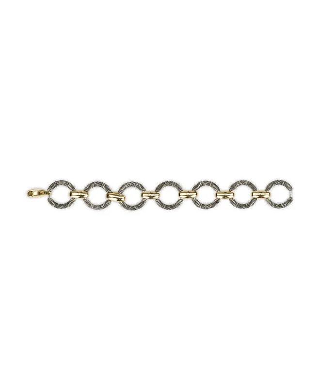Link Bracelet | Caviar Collection | Silver Ox / Antique Gold made by Patricia Nash