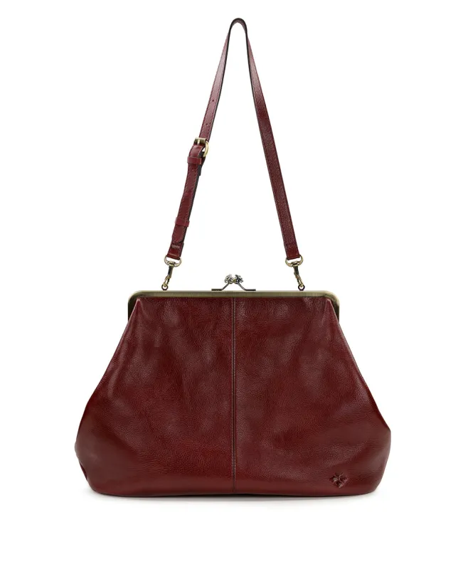Serafina Frame Crossbody | Rugged Natural Grain | Oxblood made by Patricia Nash