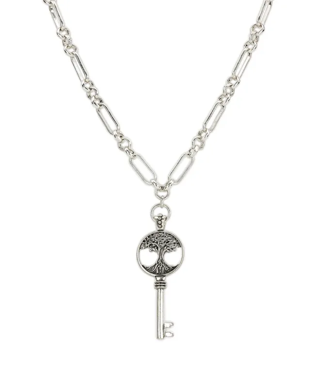 Long Key Necklace | Key to My Heart Collection | Silver Ox made by Patricia Nash