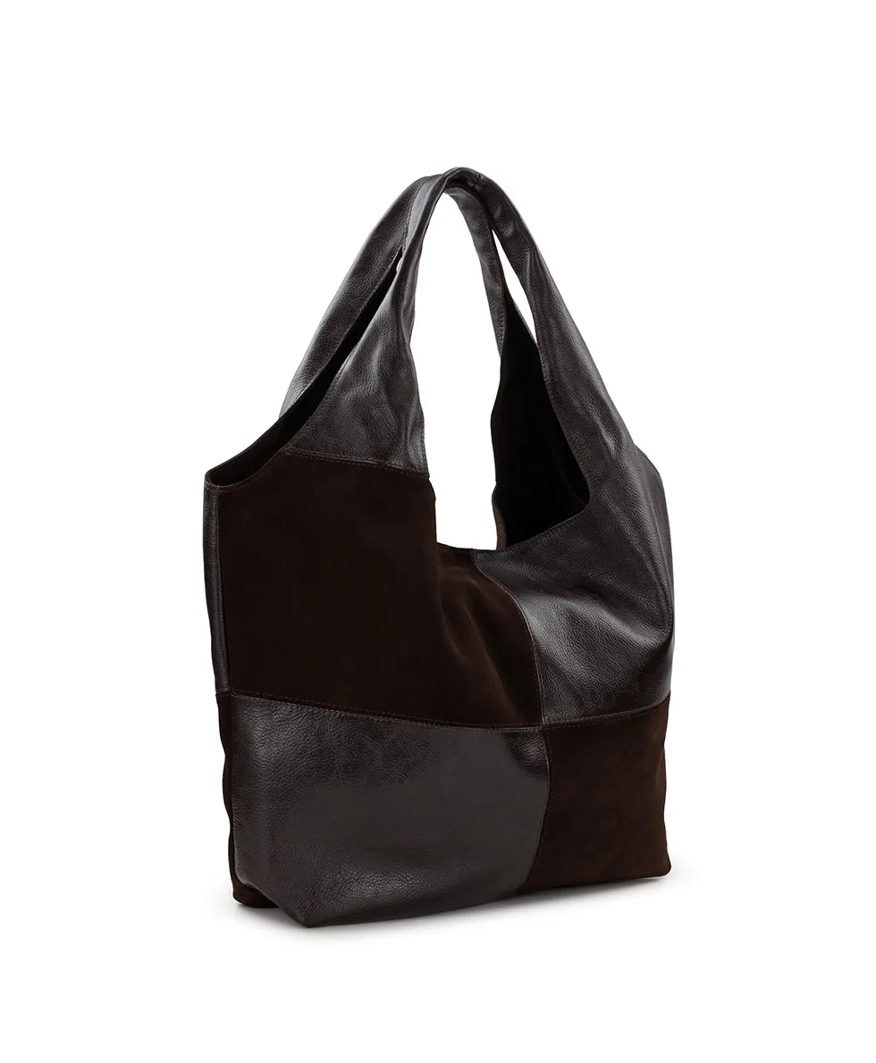 Tove Tote | Suede and Rugged | Chocolate sold by Patricia Nash product image thumbnail 3