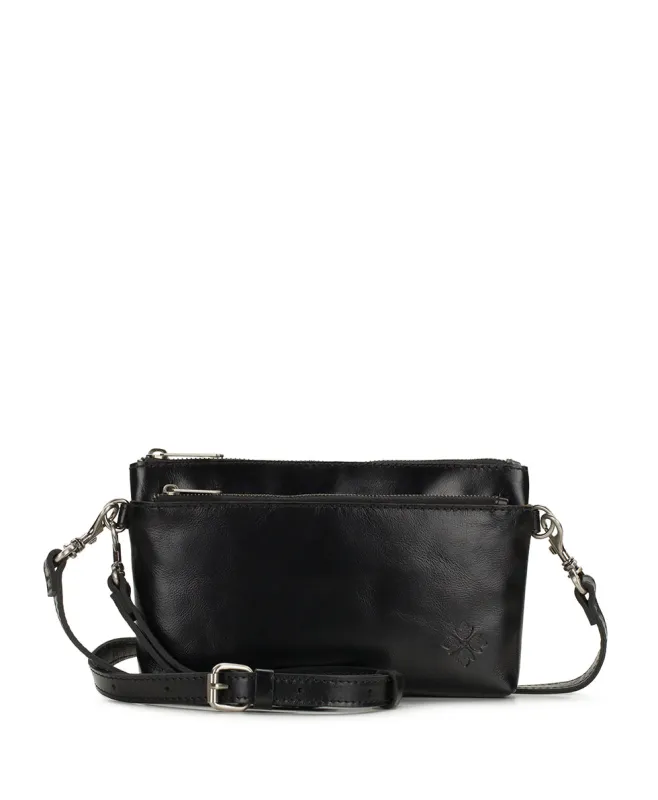 Mignon Wristlet Crossbody | Vintage Distressed | Black made by Patricia Nash