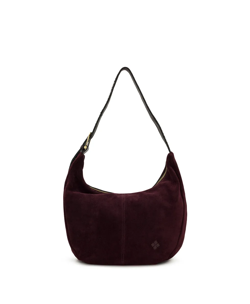 Lou Hobo | Suede Leather | Plum sold by Patricia Nash