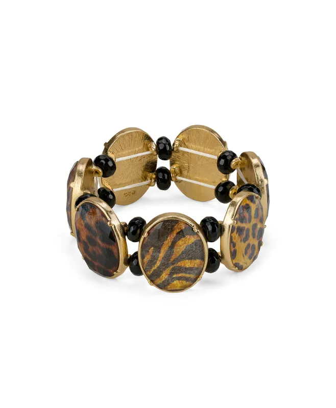 Stretch Bracelet | Exotics Print Collection | Worn Gold made by Patricia Nash