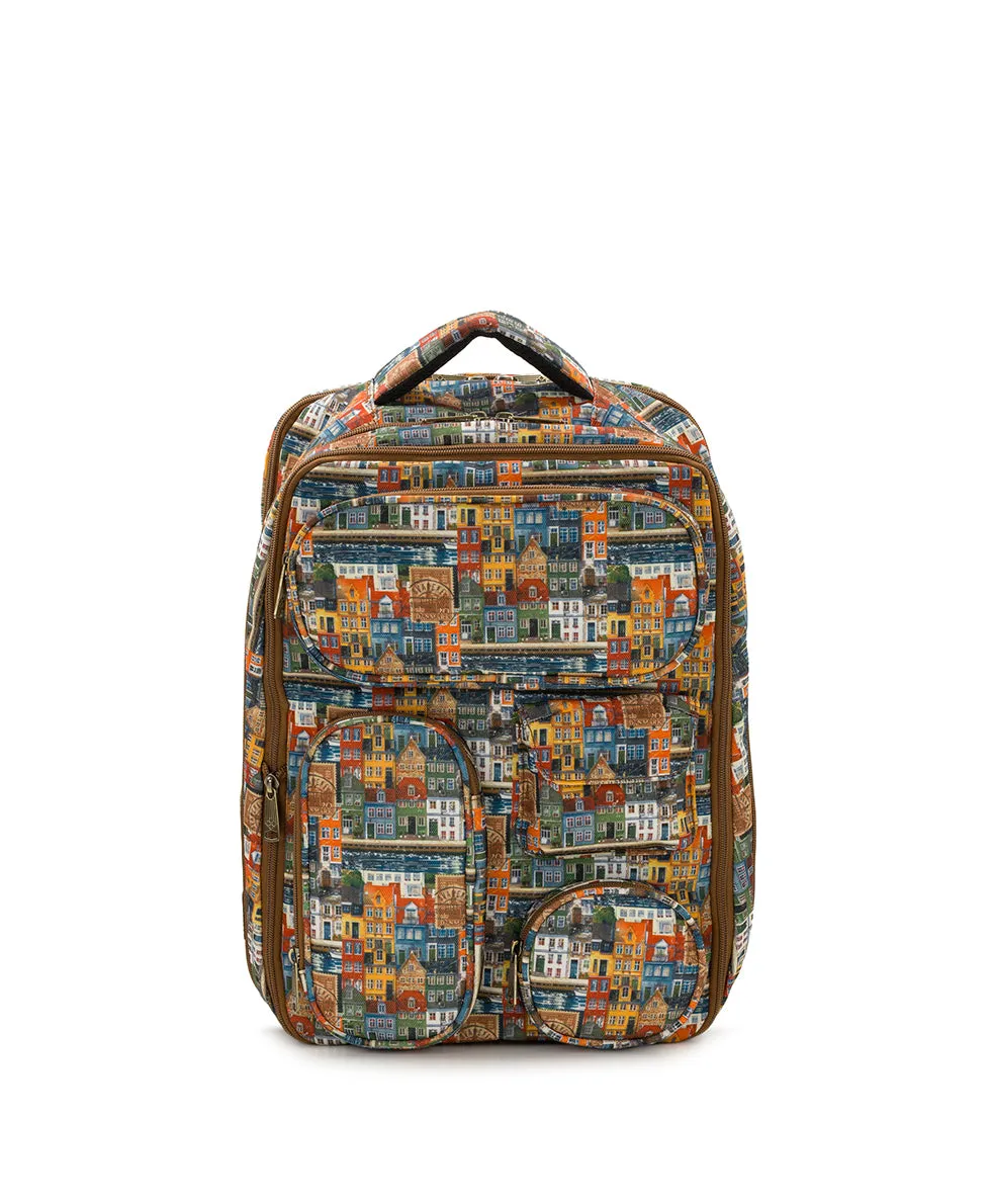 Vico Backpack | Homes Along The Coast of Bergen | Homes Along The Coast Of Bergen sold by Patricia Nash