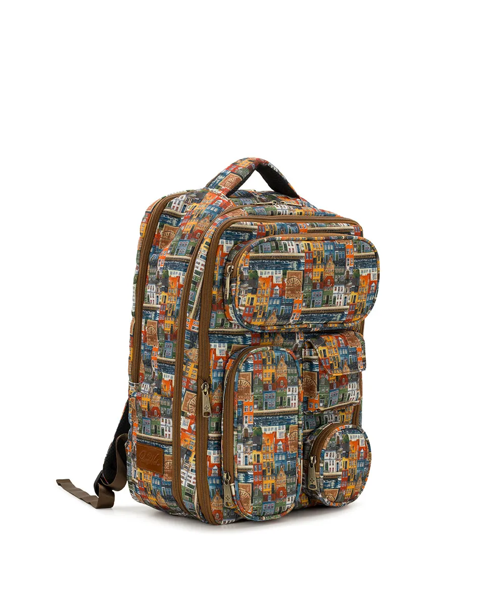 Vico Backpack | Homes Along The Coast of Bergen | Homes Along The Coast Of Bergen sold by Patricia Nash product image thumbnail 3