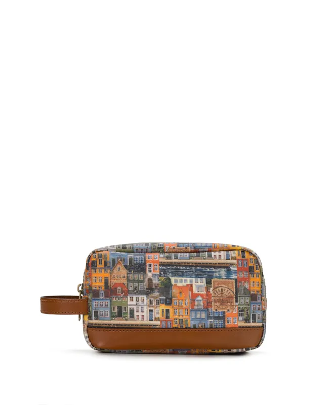 Odile Cosmetic Case | Homes Along The Coast of Bergen | Homes Along The Coast Of Bergen made by Patricia Nash