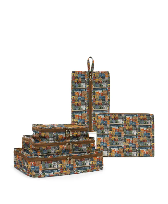 5 Piece Travel Cubes | Homes Along The Coast of Bergen | Homes Along The Coast Of Bergen made by Patricia Nash