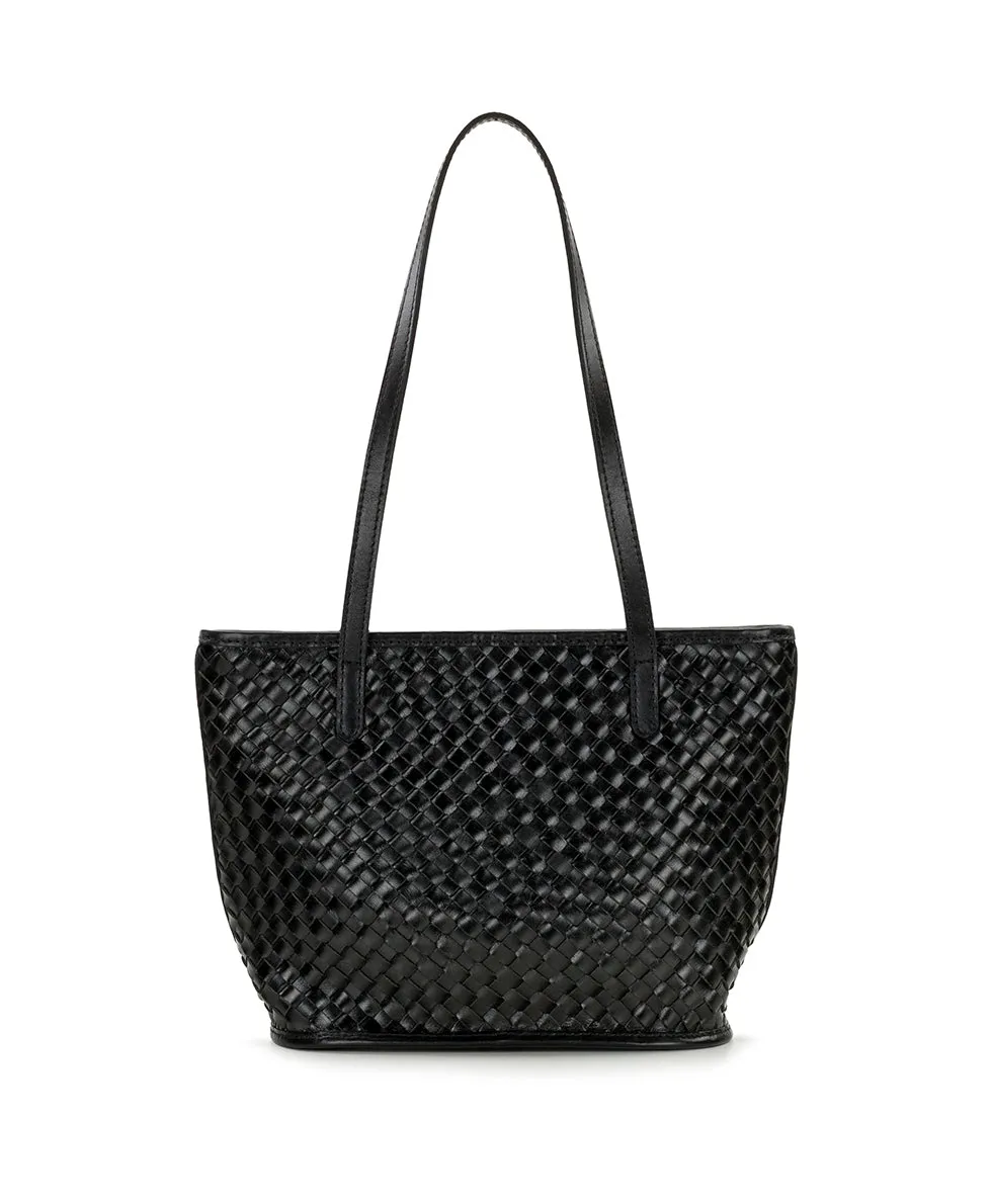 Emmie Satchel Tote | Hand Stained Woven | Black sold by Patricia Nash product image thumbnail 2