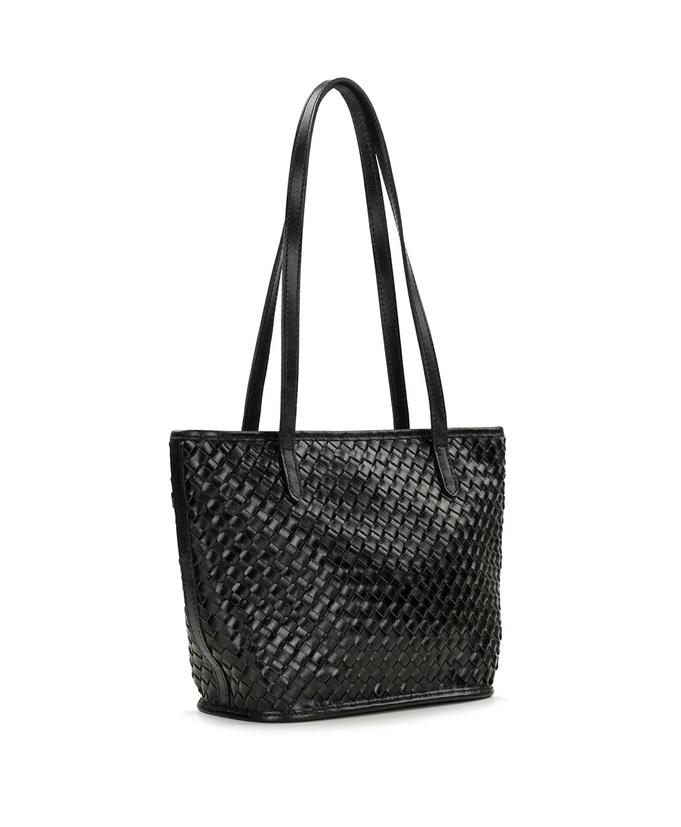 Emmie Satchel Tote | Hand Stained Woven | Black sold by Patricia Nash product image thumbnail 3