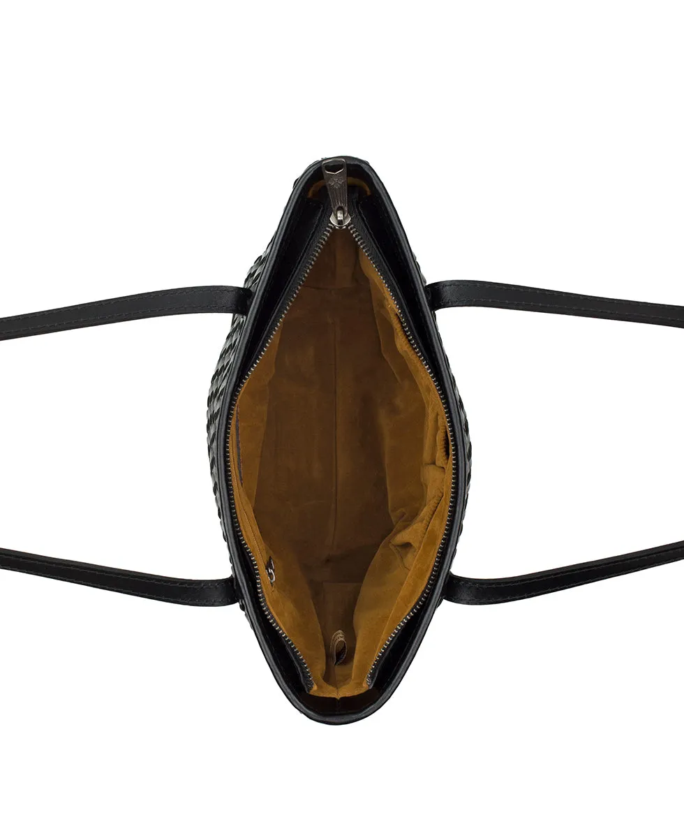 Emmie Satchel Tote | Hand Stained Woven | Black sold by Patricia Nash product image thumbnail 4