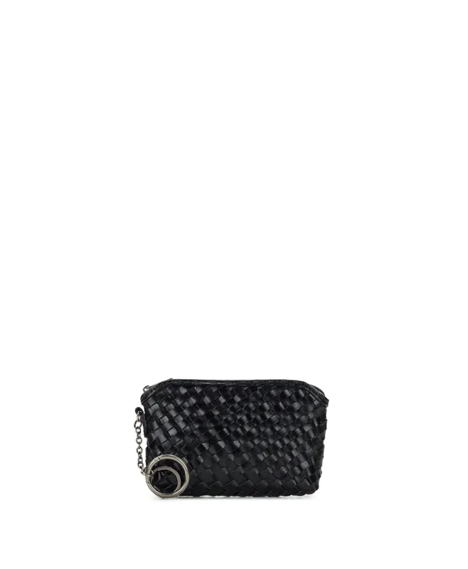 Mini Sevran Bag Charm | Hand Stained Woven | Black made by Patricia Nash
