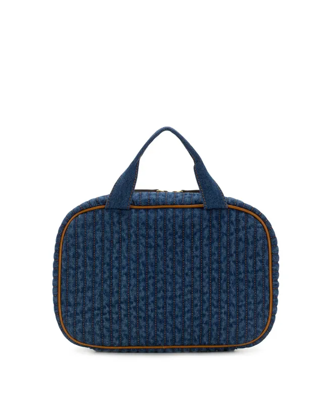 Ilaria Hanging Case | Quilted Denim | Denim made by Patricia Nash