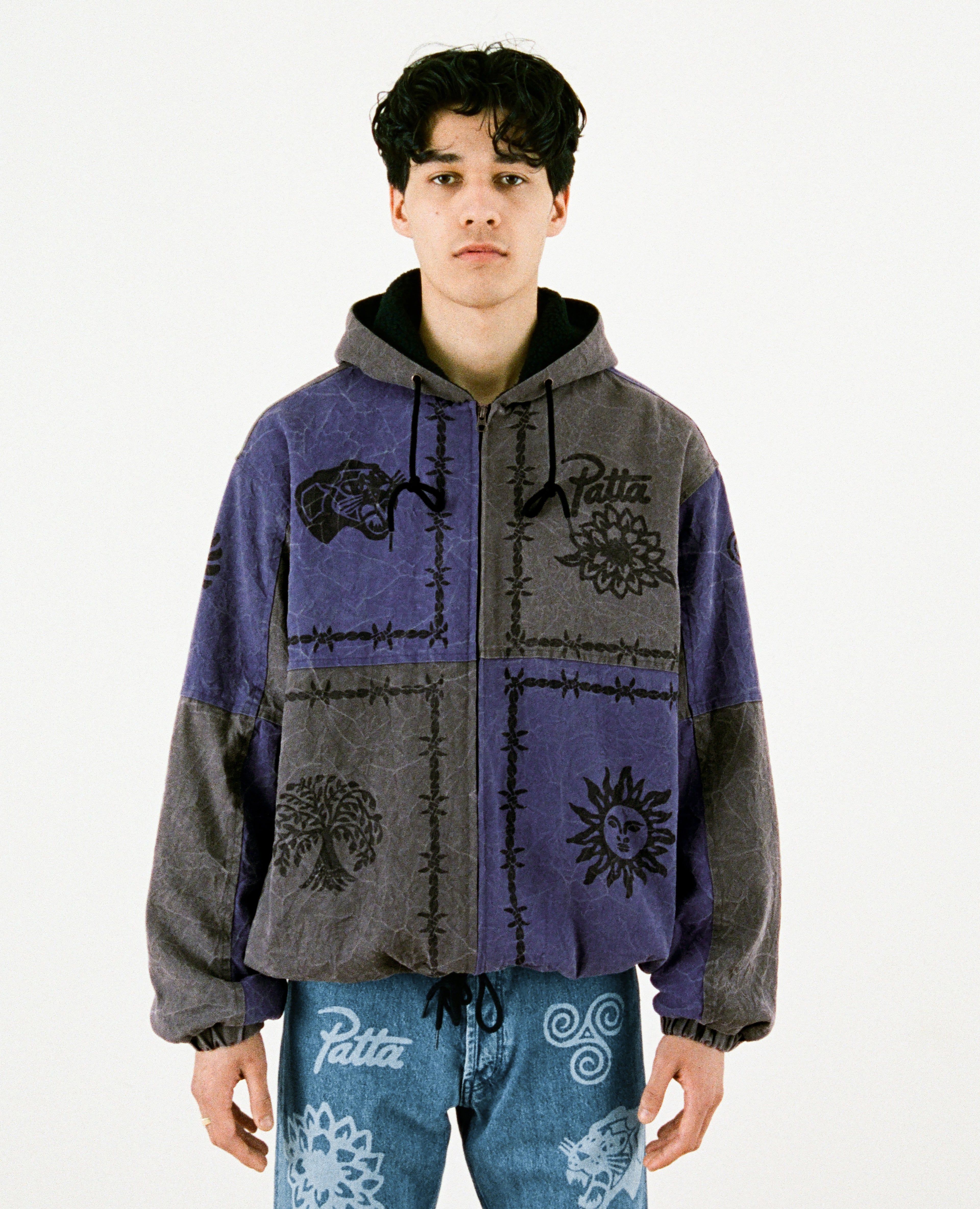 Patta Symbols Zip Hooded Jacket (Raven / Odyssey Gray) sold by Patta product image thumbnail 2