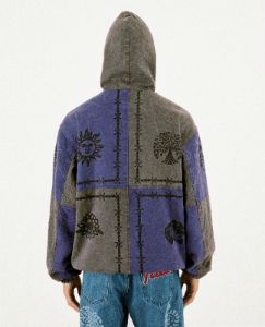 Patta Symbols Zip Hooded Jacket (Raven / Odyssey Gray) sold by Patta