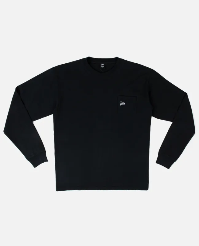 Patta Basic Washed Pocket Longsleeve T-Shirt (Black) sold by Patta