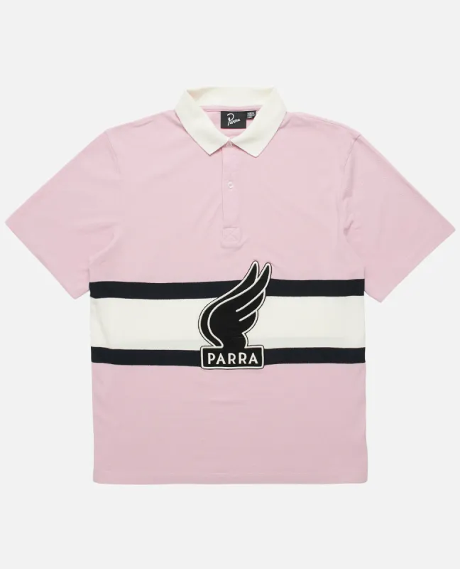 byParra Winged Logo Polo Shirt (Pink/Off White) sold by Patta