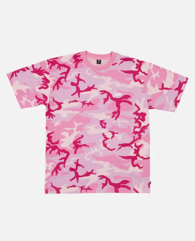 Patta Basic Camo Script Logo T-Shirt (Multi/Woodland Camo) sold by Patta