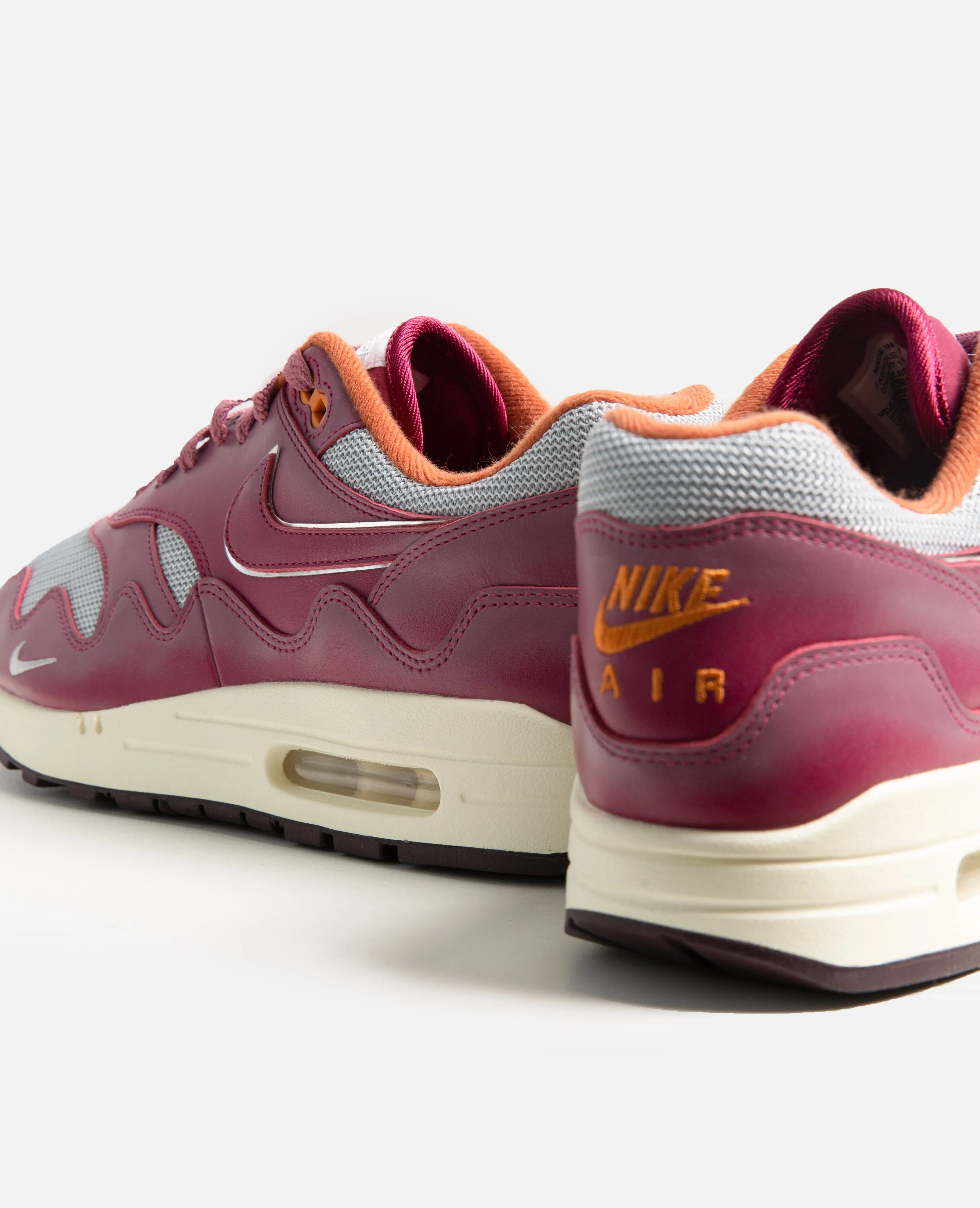 Patta x Nike Air Max 1 (Metallic Silver/Rush Maroon) sold by Patta product image thumbnail 4