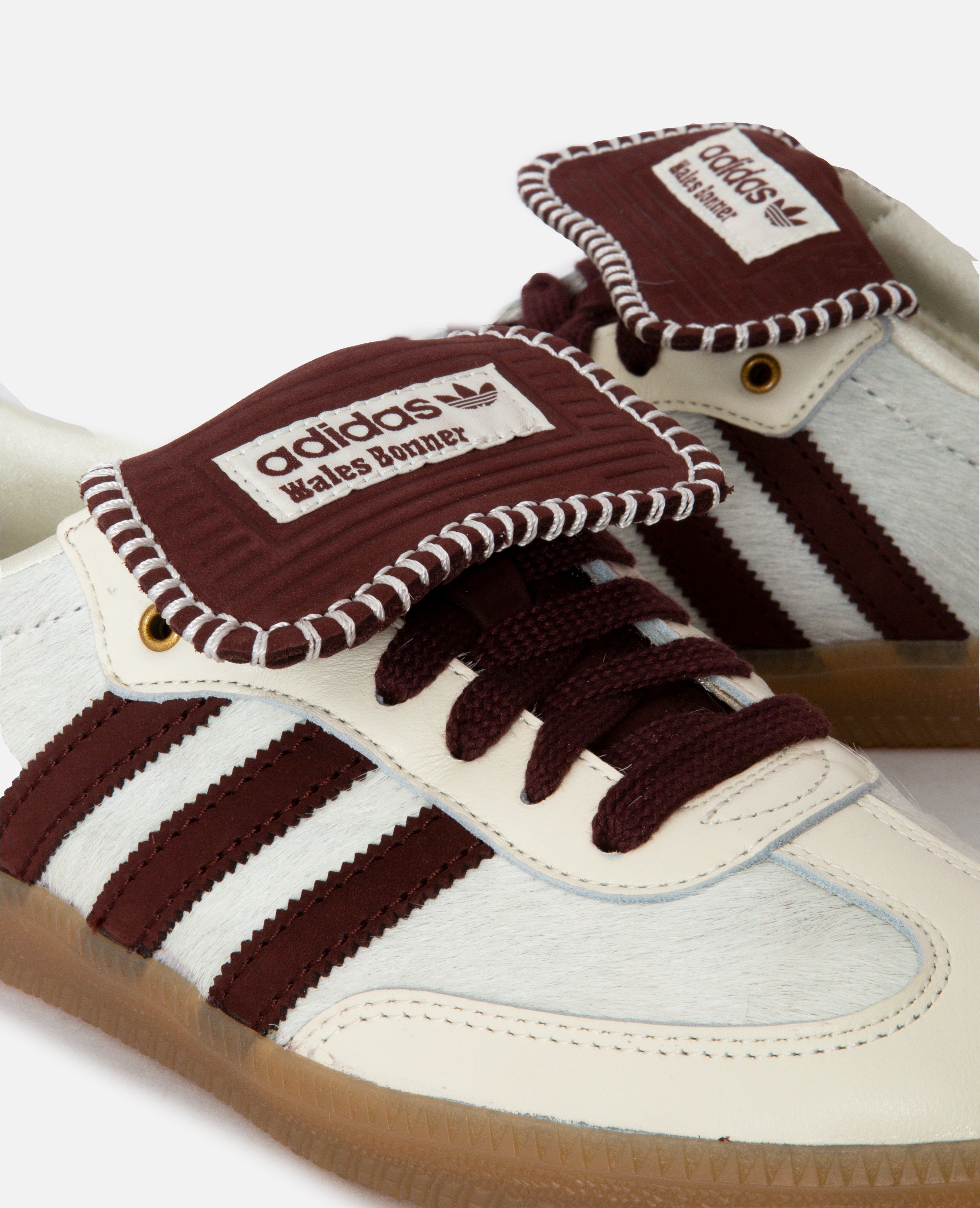 adidas gazelle silver green womens Wales Bonner Pony Hair Samba — Cream White / Mystery Brown – La Garçonne
